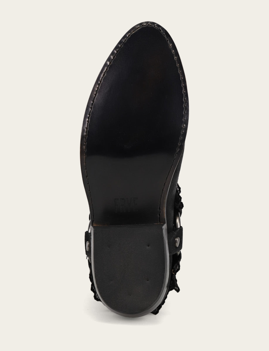 Frye Women's Black Billy Harness Ruffle Boots / Black