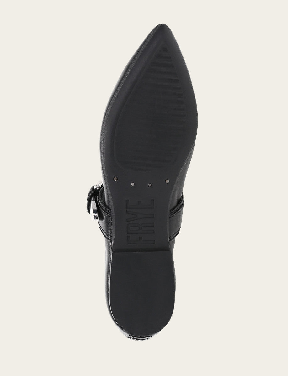 Frye Women's Black Heather Buckle Mary Jane Flats / Black