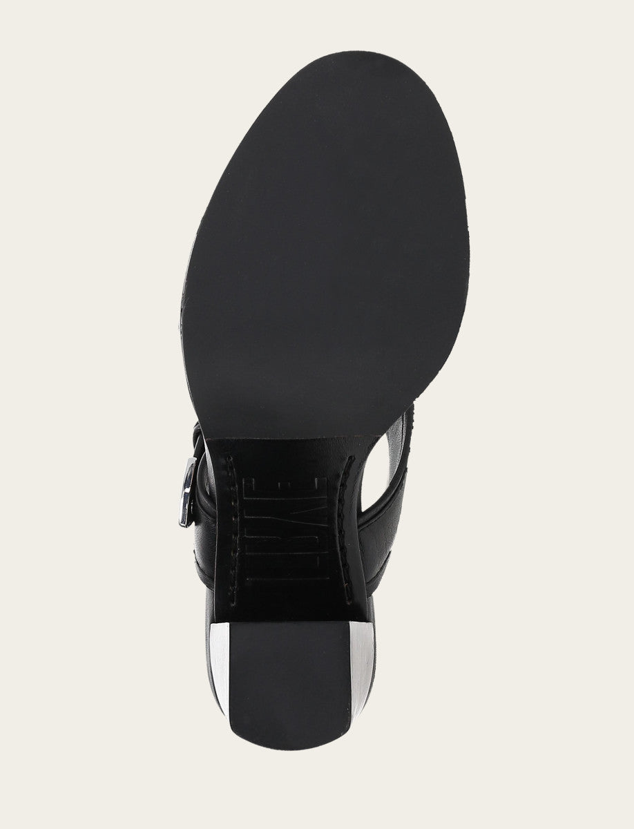 Frye Women's Black Stella Buckle Slide Sandals / Black