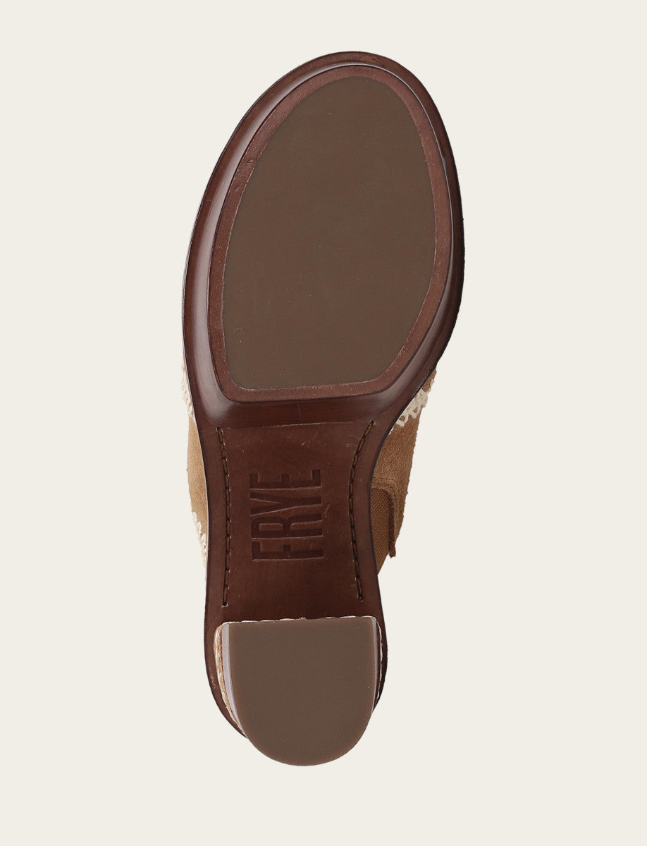 Frye Women's Almond Pipa Crochet Platform Sandals / Almond