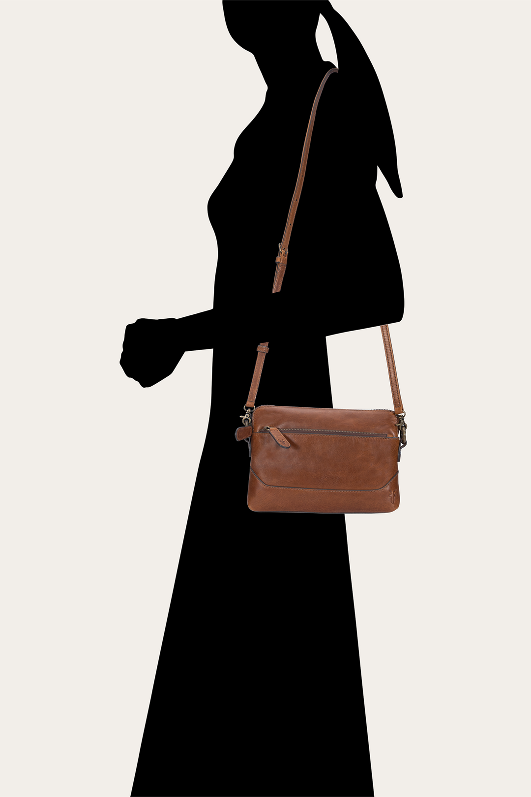 Frye Melissa Cognac Crossbody Wristlet / Cognac