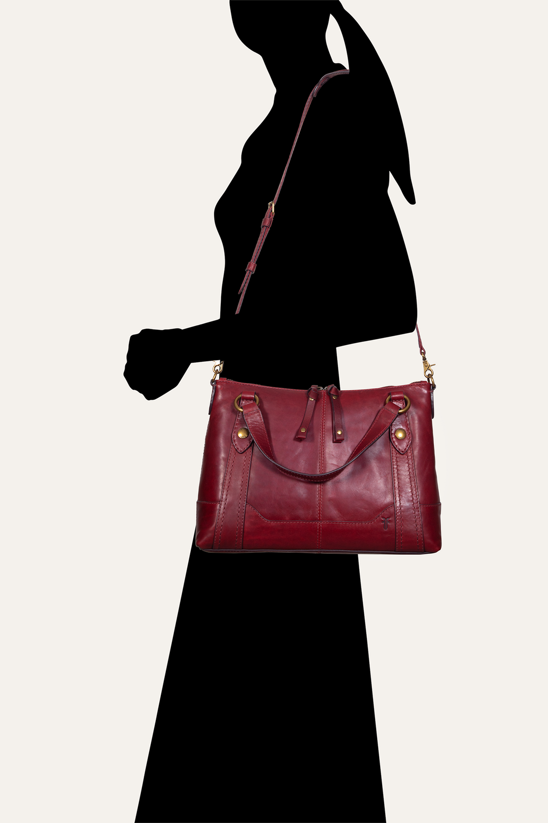 Frye Berry Lacquer Melissa Medium Satchel / Berry Lacquer