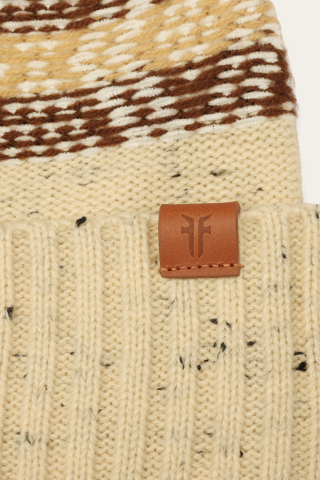 Frye Birch Tweed Fair Isle Cuff Hat / Birch