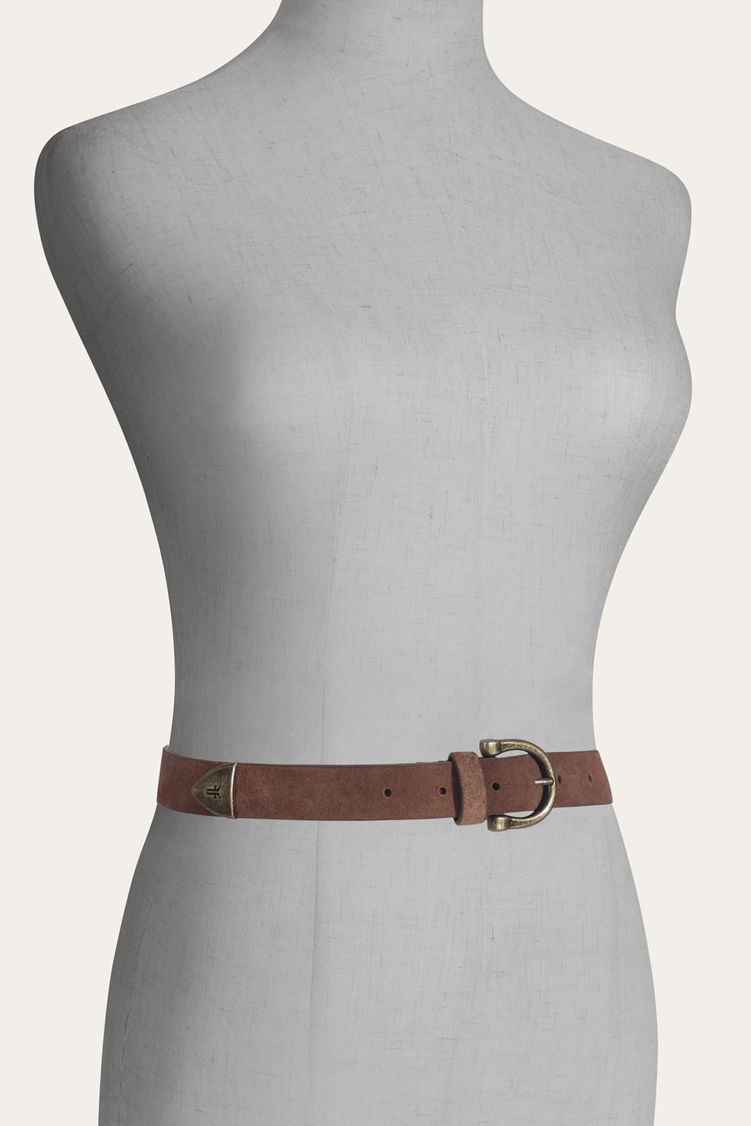 Frye Light Whiskey 25mm Suede Horseshoe Buckle Belt / Light Whiskey