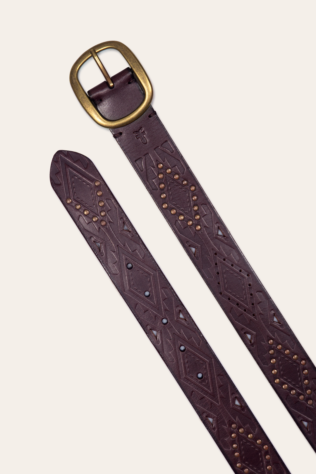 Frye 38mm Brown Southwestern Embossed Belt /
