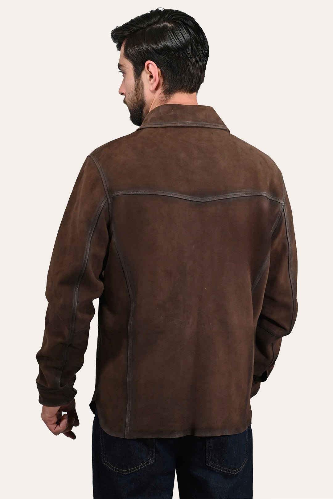 Frye Men’s Dark Brown Brody Suede Shacket / Dark brown