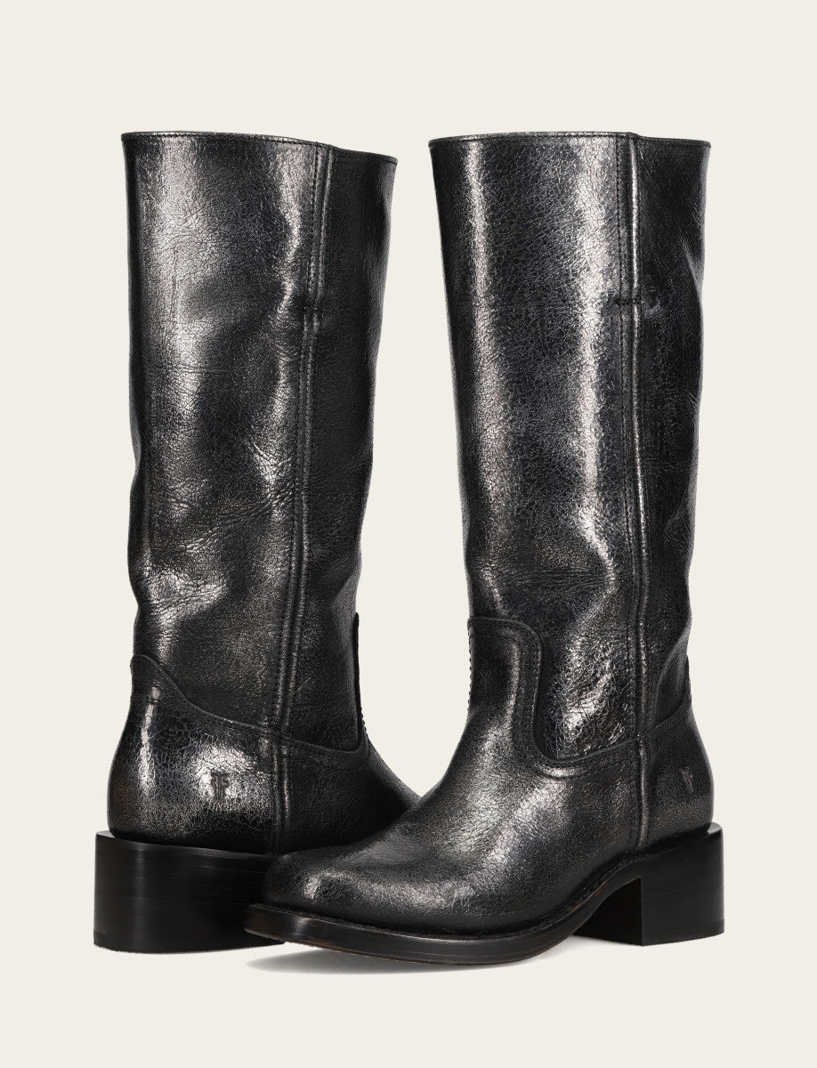 Frye Women’s Silver Campus 14L Boots / Antique Silver