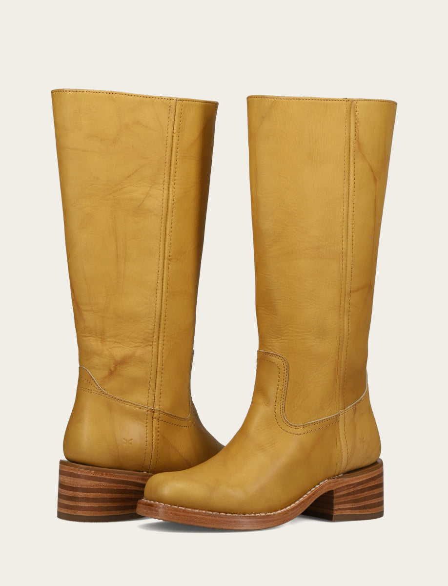 Frye Women's Banana Campus 14L Wide Calf Boots / Banana