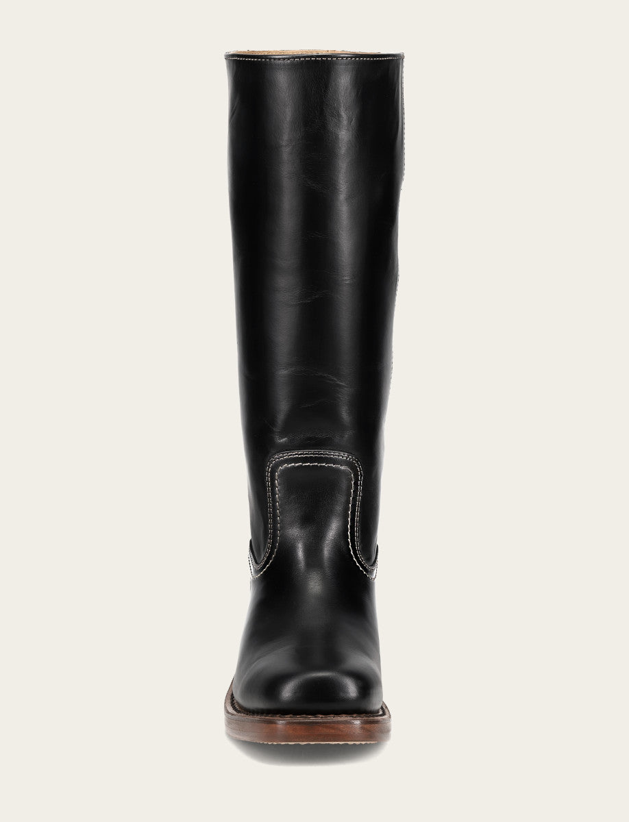 Frye Women's Campus 14L Jet Black Wide Calf Boots / Jet Black