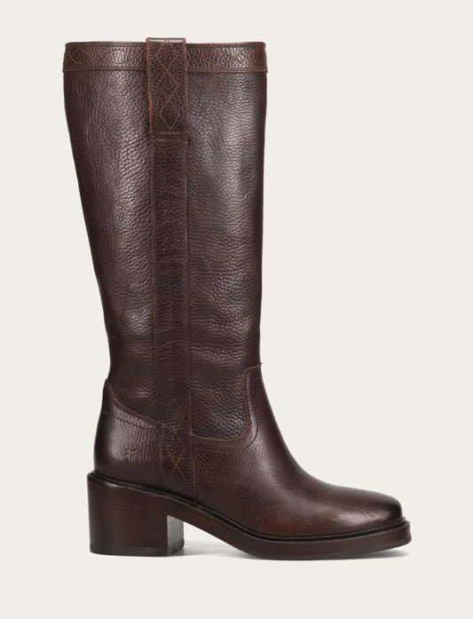 Frye Women's Dark Brown Kate Pull On Wide Calf Tall Boots / Dark Brown