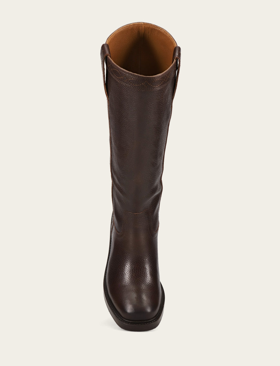 Frye Women's Dark Brown Kate Pull On Wide Calf Tall Boots / Dark Brown
