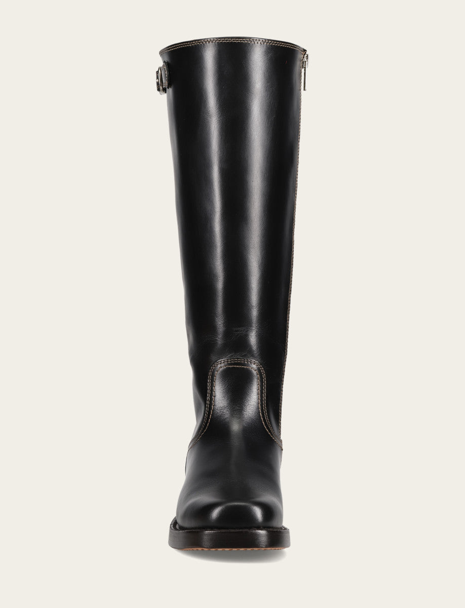 Frye Women's Black Campus Low Heel Tall Riding Wide Calf Boot / Black