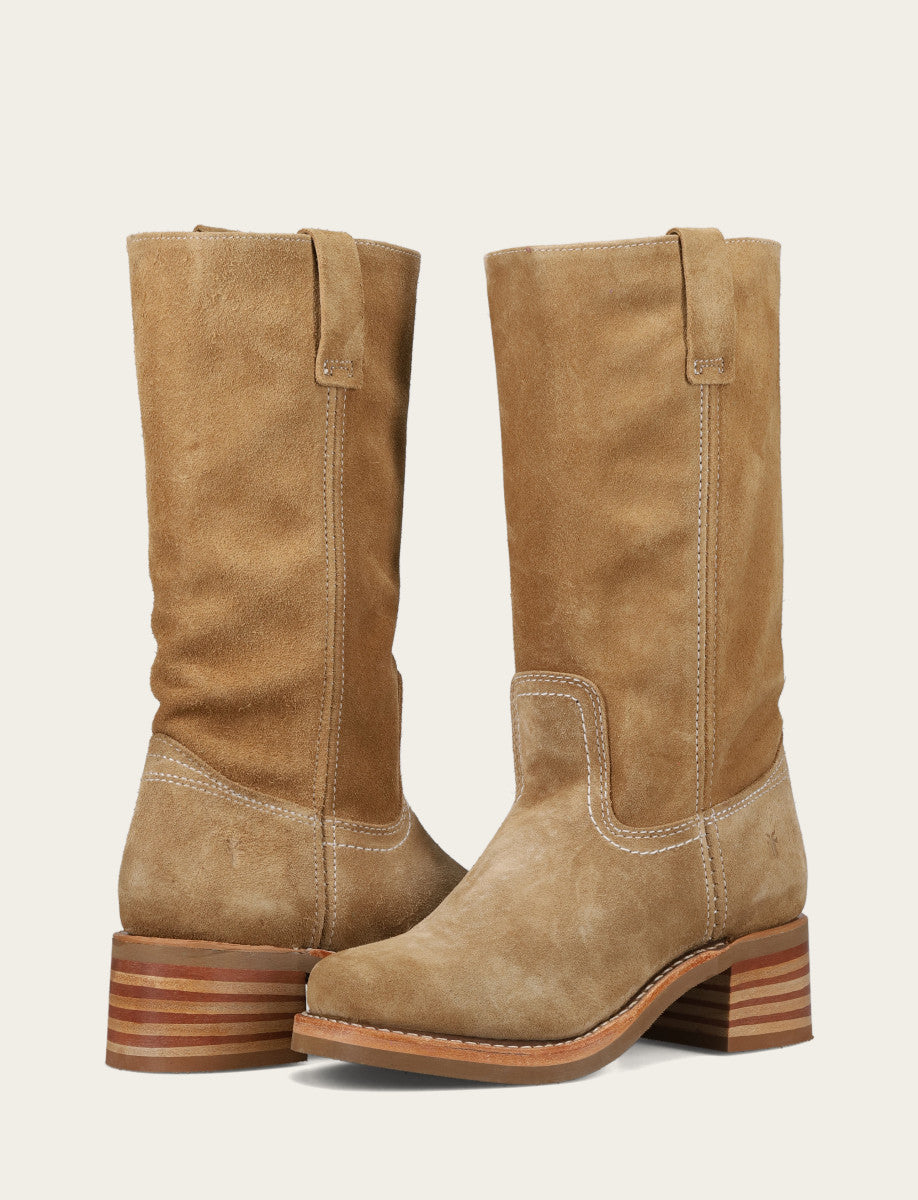 Frye Women's Tan Buck Campus 12R Boots / Tan Buck
