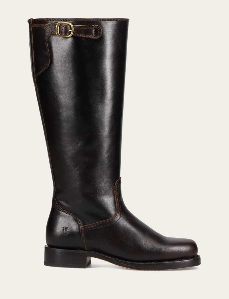 Frye Women's Bourbon Campus Low Heel Tall Riding Wide Calf Boot / Bourbon