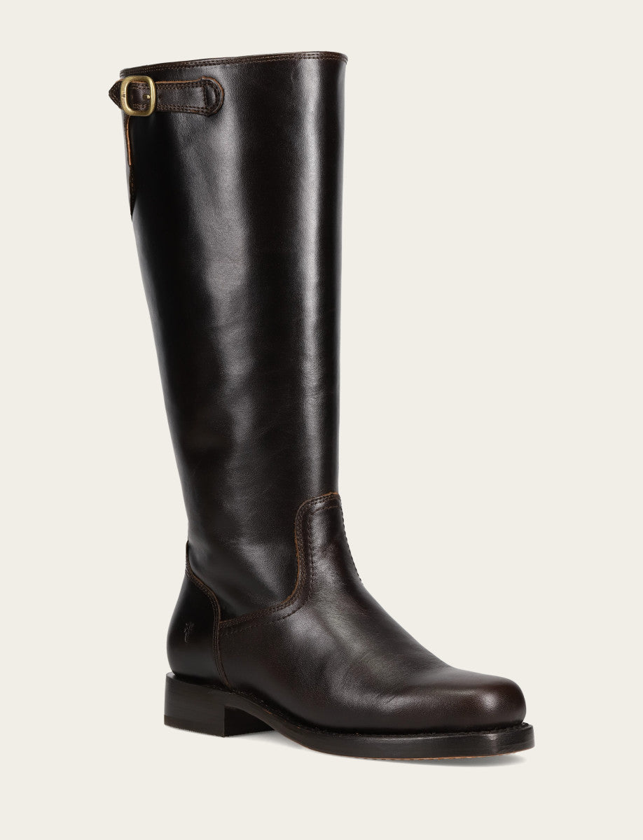 Frye Women's Bourbon Campus Low Heel Tall Riding Wide Calf Boot / Bourbon