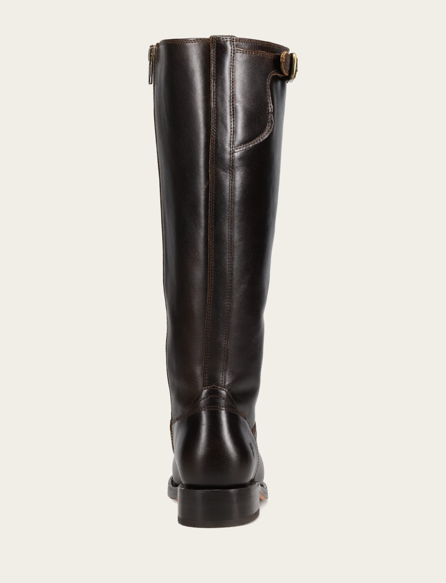 Frye Women's Bourbon Campus Low Heel Tall Riding Wide Calf Boot / Bourbon