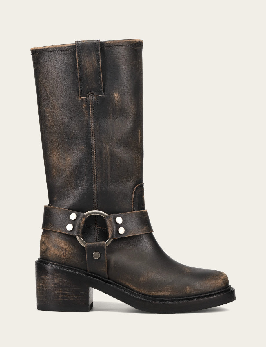 Frye Women's Distressed Black Kate Harness Boot / Distressed Black