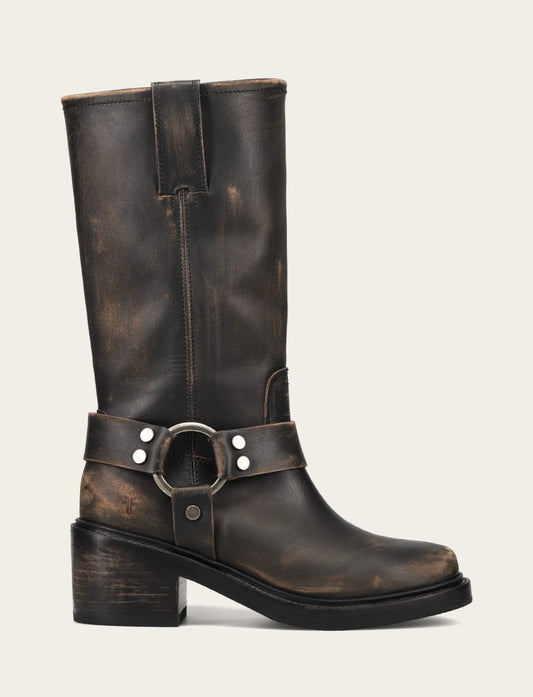 Frye Women's Distressed Black Kate Harness Boot / Distressed Black