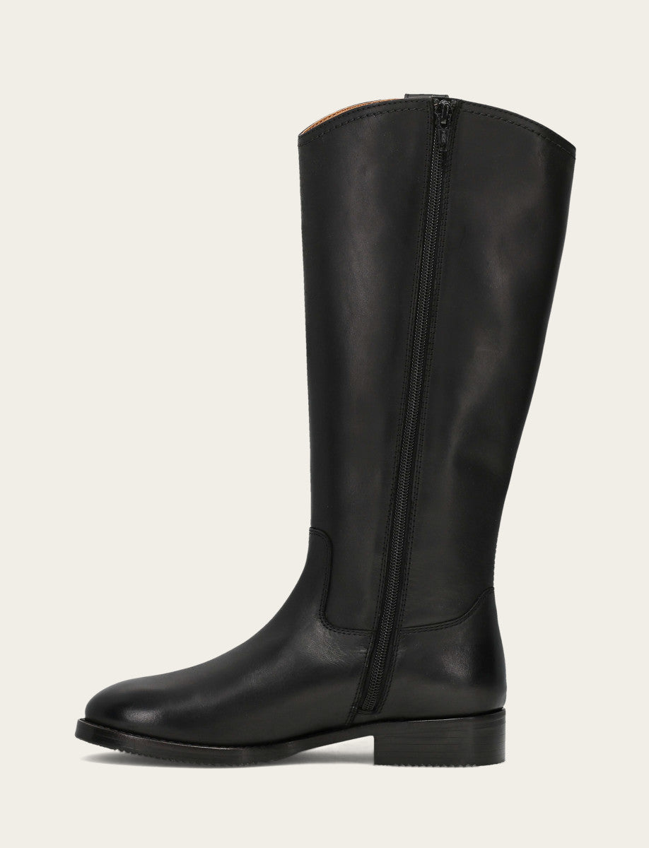 Frye Women's Black Melissa Button Tall Inside Zip Wide Calf Boot / Black