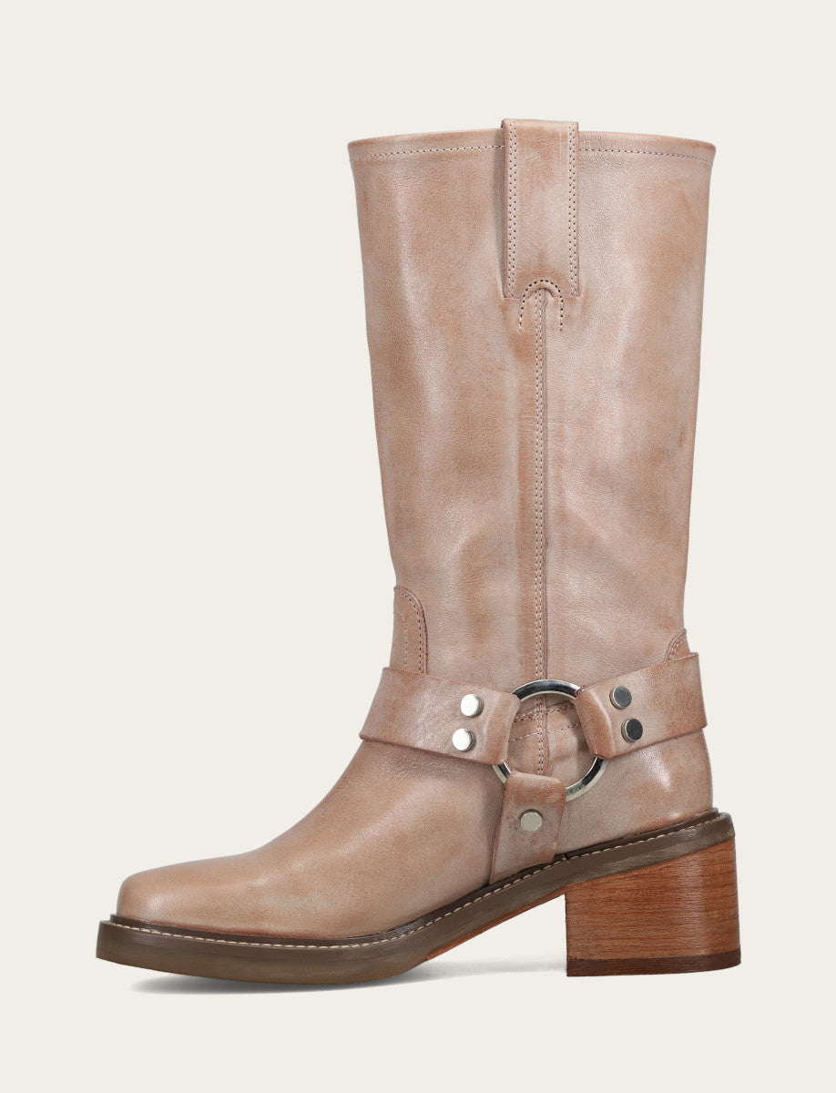 Frye Women’s Rosa Knee-High Kate Harness Boots / Rosa