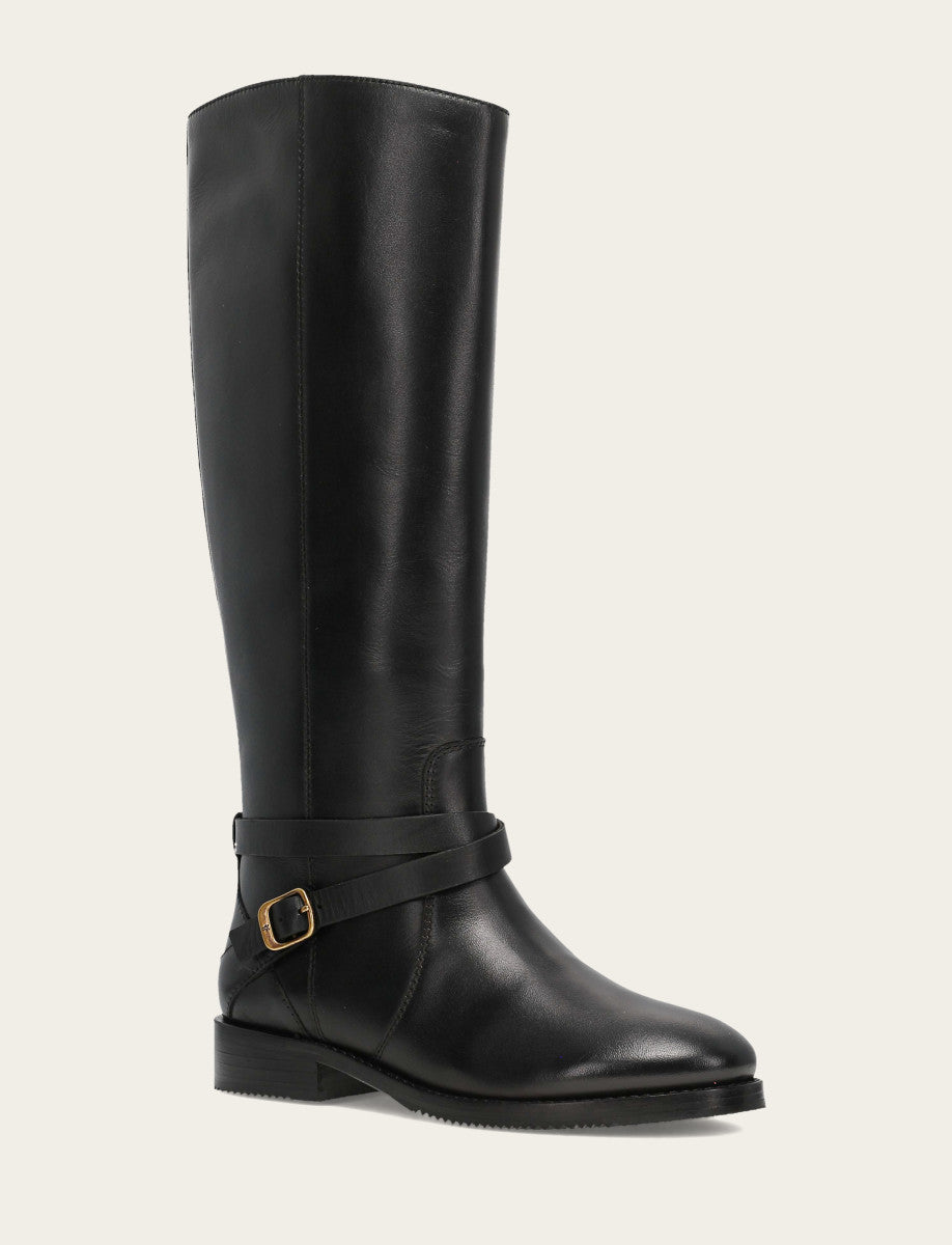 Frye Women's Black Melissa Belted Riding Boot / Black
