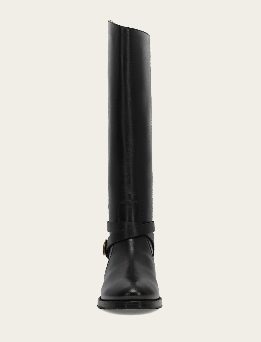 Frye Women's Black Melissa Belted Riding Boot / Black