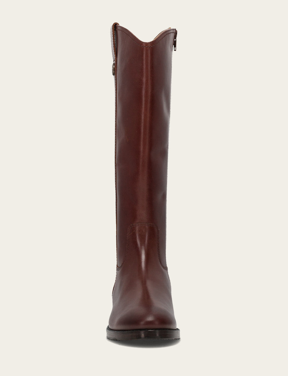 Frye Women's Saddle Melissa Button Tall Inside Zip Wide Calf Boot / Saddle