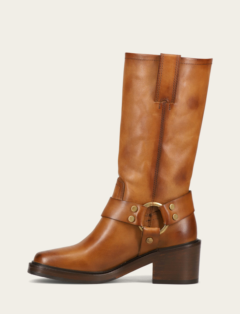 Frye Women's Bark Kate Harness Boots / Bark