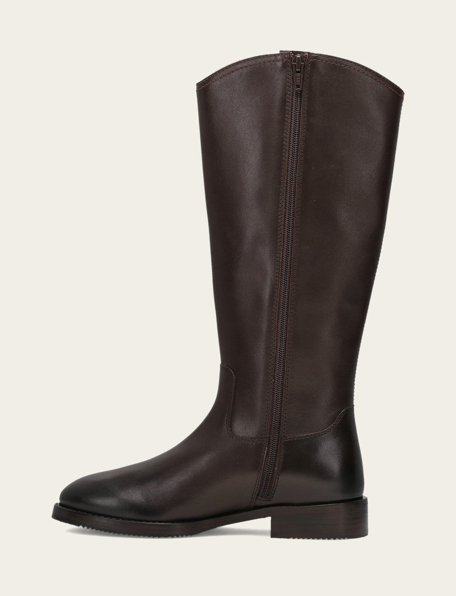 Frye Women's Dark Brown Melissa Button Tall Inside Zip Boot / Dark Brown