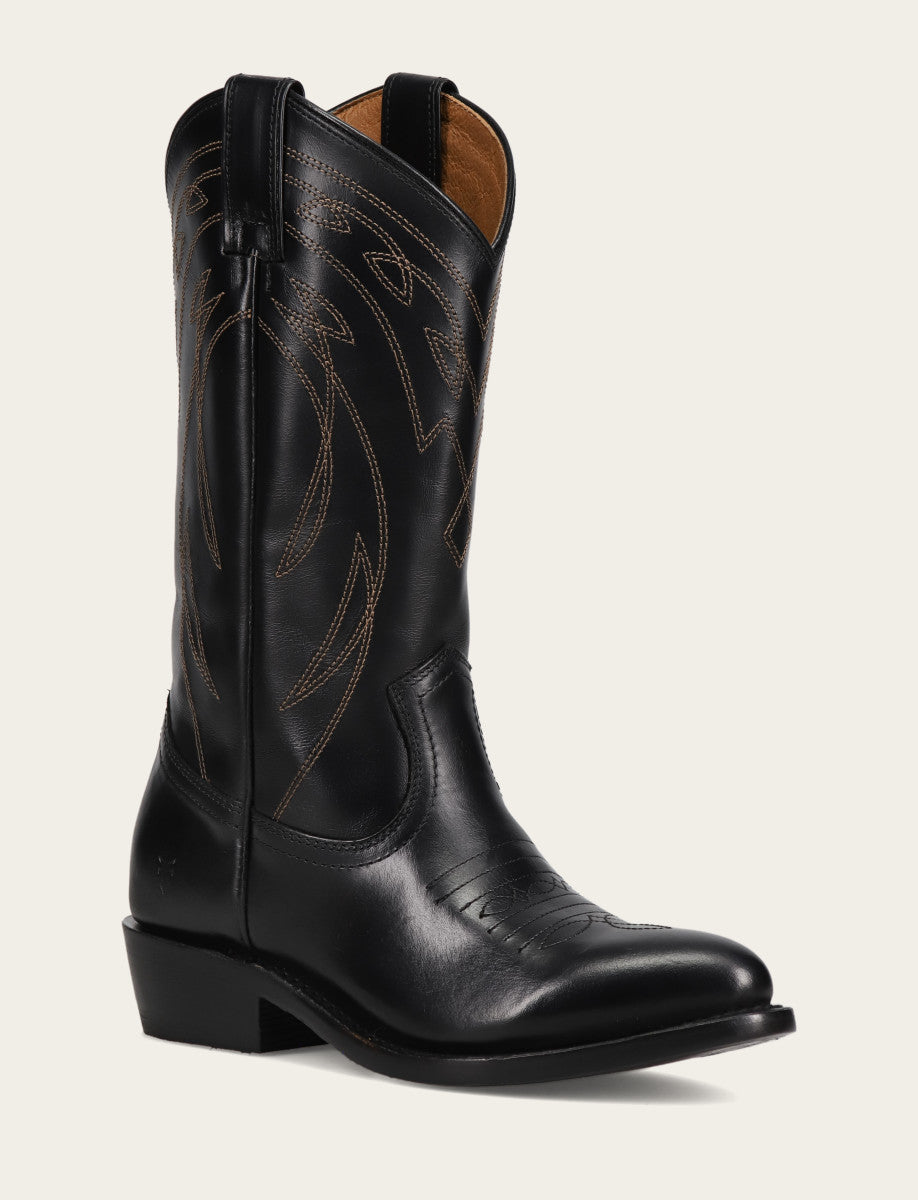 Frye Women's Black Billy Pull On Deco Stitch Boots / Black