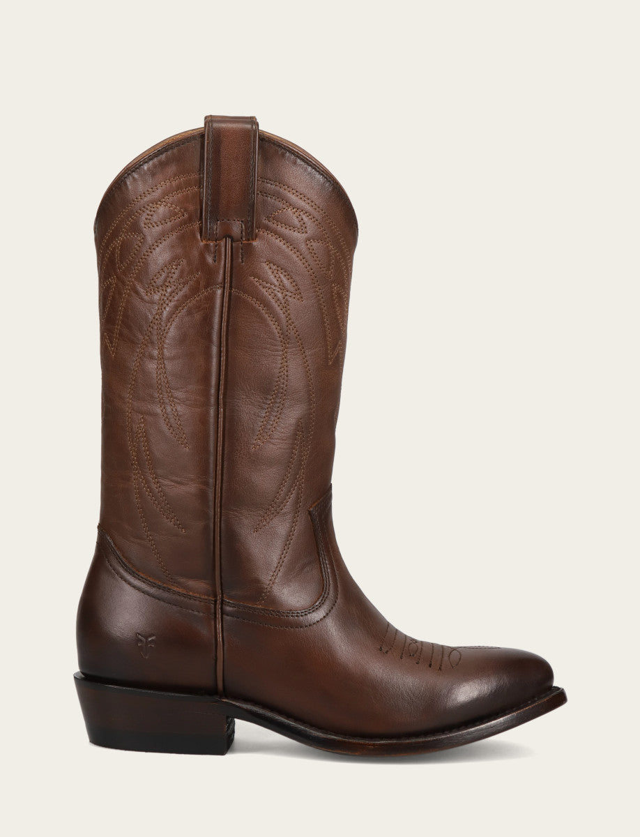 Frye Women's Bourbon Billy Pull On Deco Stitch Boots / Bourbon