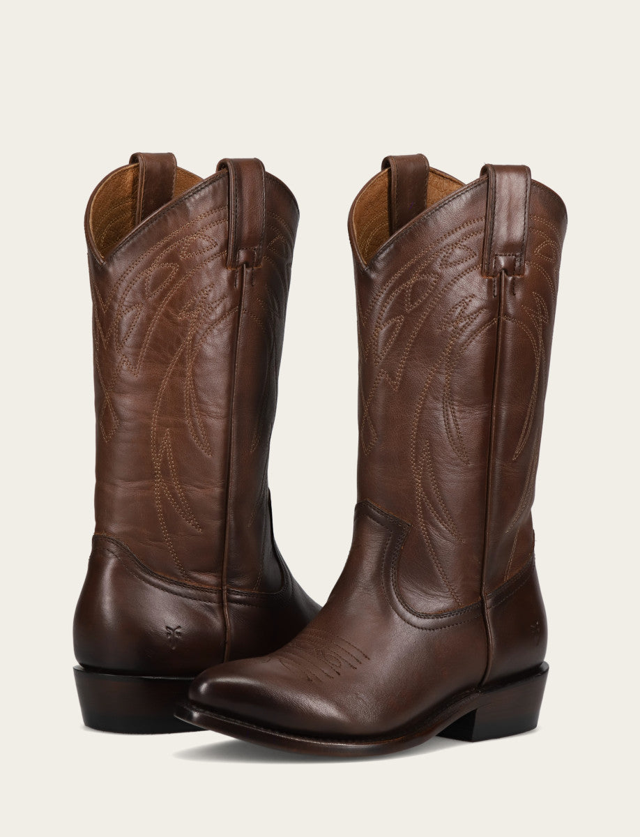 Frye Women's Bourbon Billy Pull On Deco Stitch Boots / Bourbon