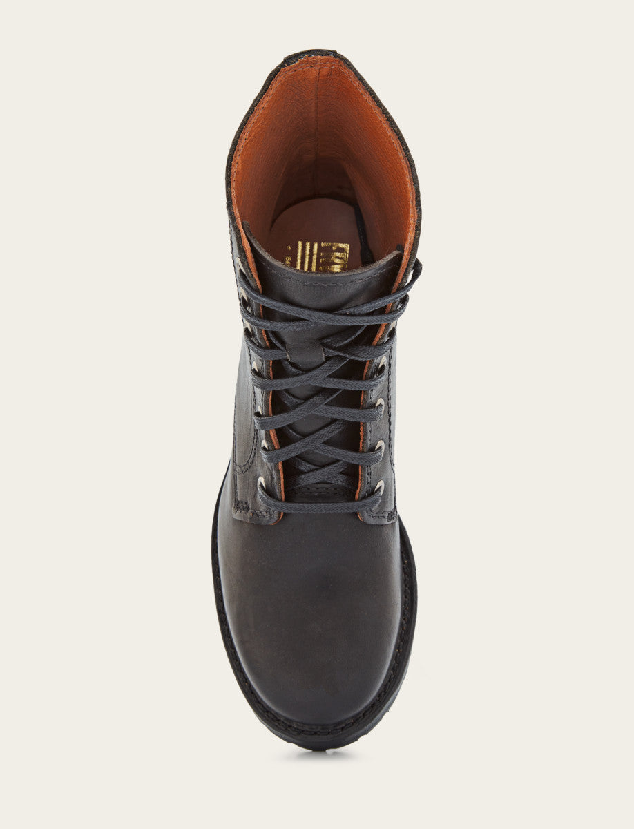 Frye Women's Black Sabrina 6G Lace Up Boots / Black