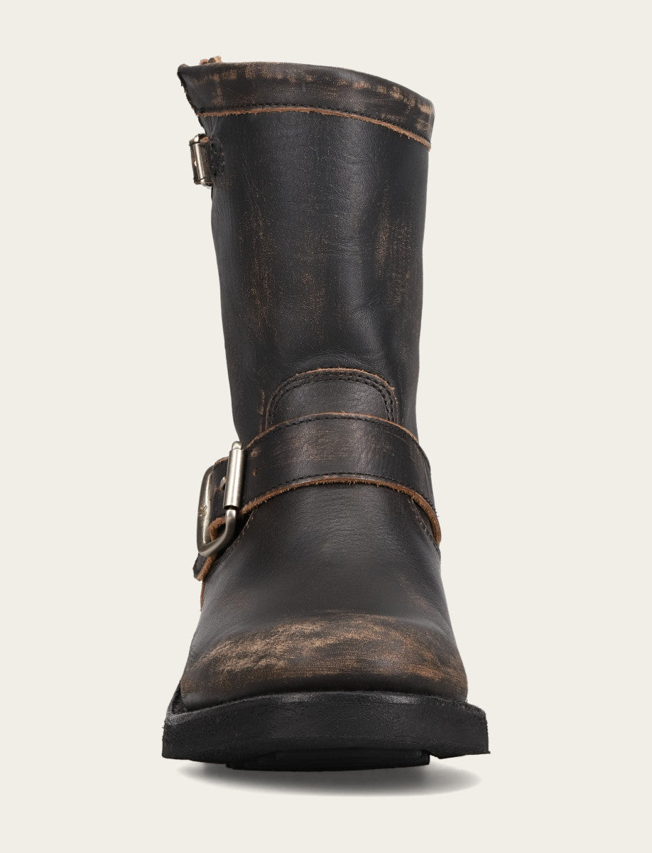 Frye Women's Distressed Black Viv Short Engineer Boot / Distressed Black