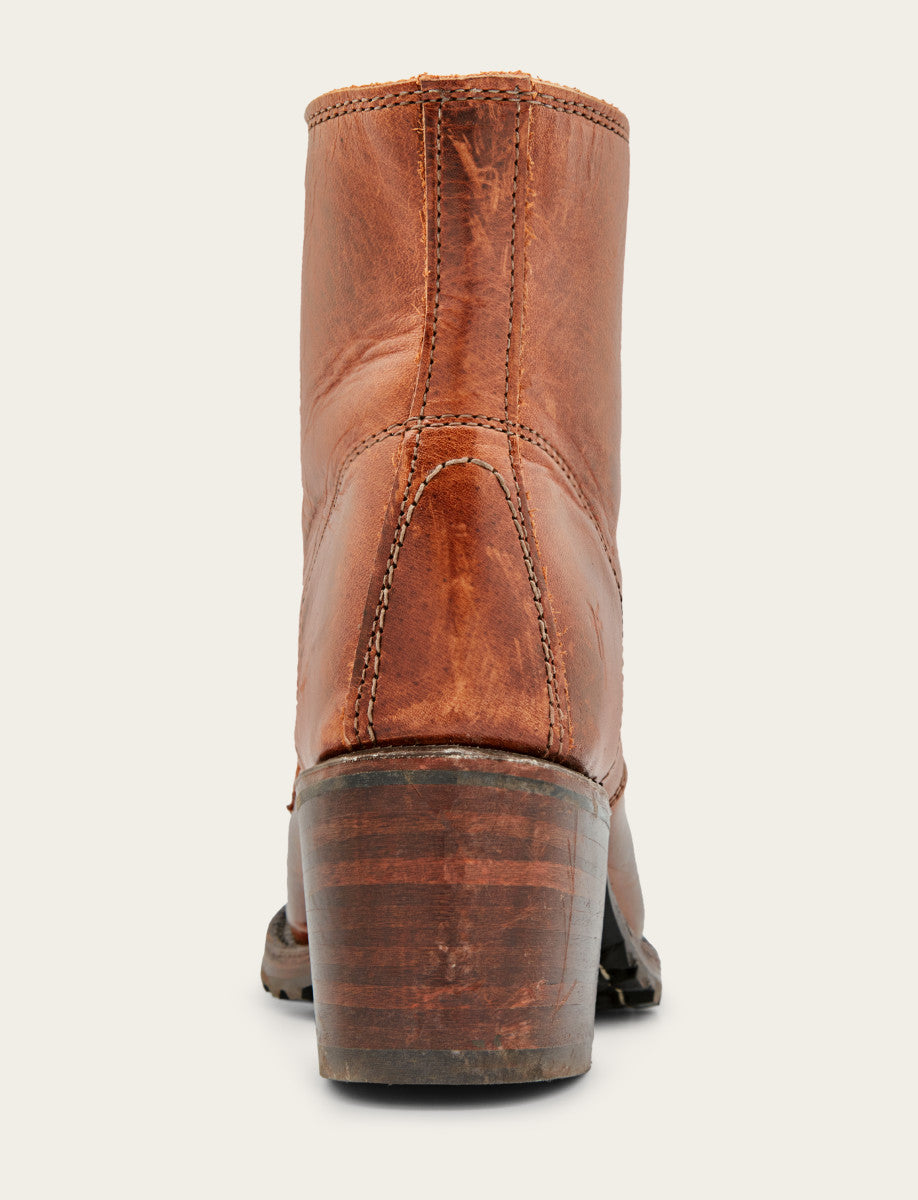 Frye Women's Cognac Sabrina 6G Lace Up Boots / Cognac