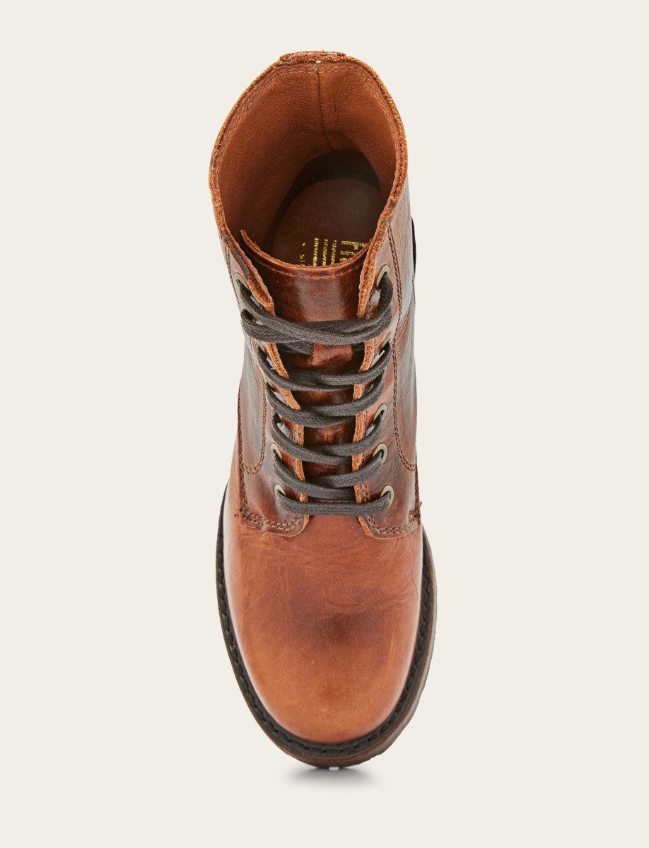 Frye Women's Cognac Sabrina 6G Lace Up Boots / Cognac