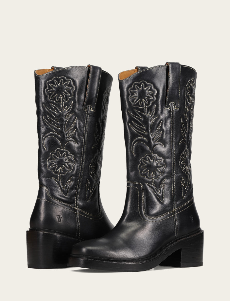 Frye Women's Black Kate Deco Stitch Boot / Black