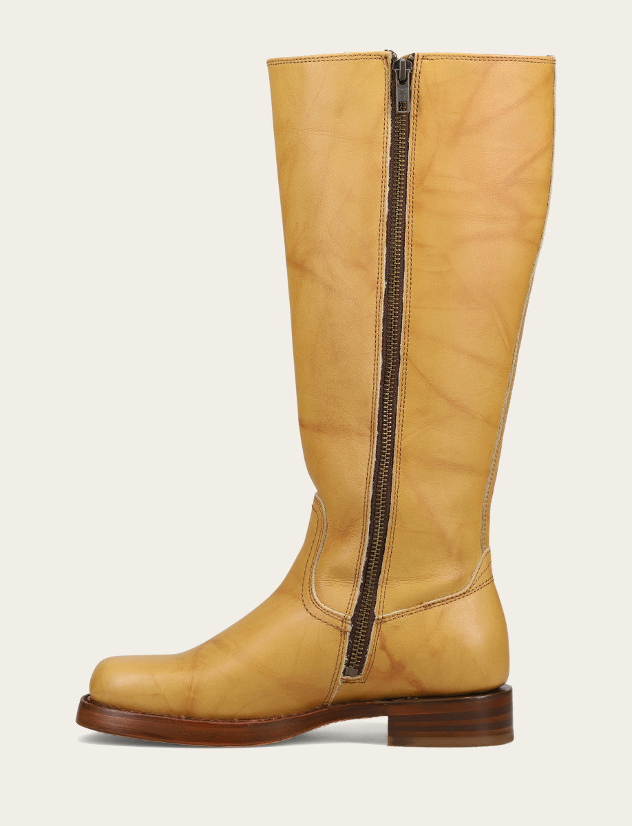 Frye Women's Banana Campus Low Heel Tall Riding Wide Calf Boot / Banana