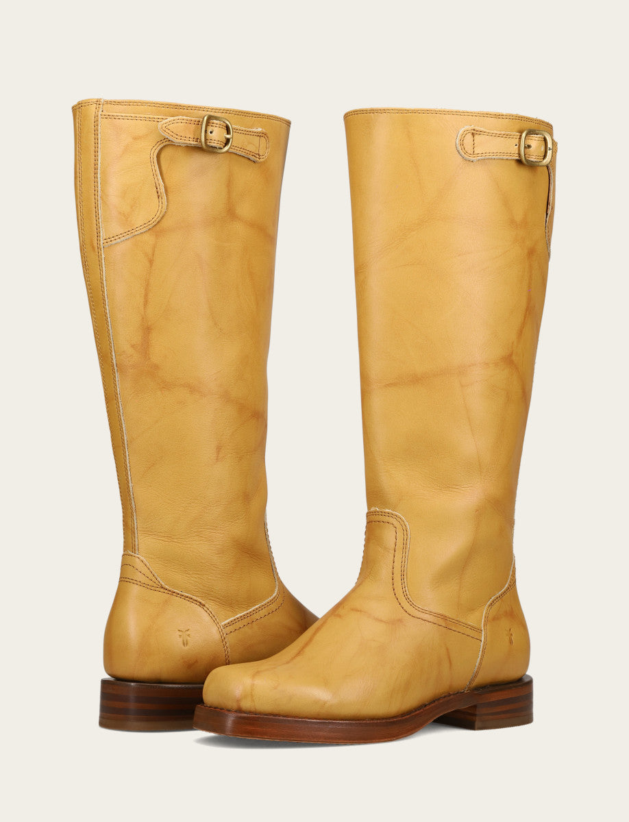Frye Women's Banana Campus Low Heel Tall Riding Wide Calf Boot / Banana
