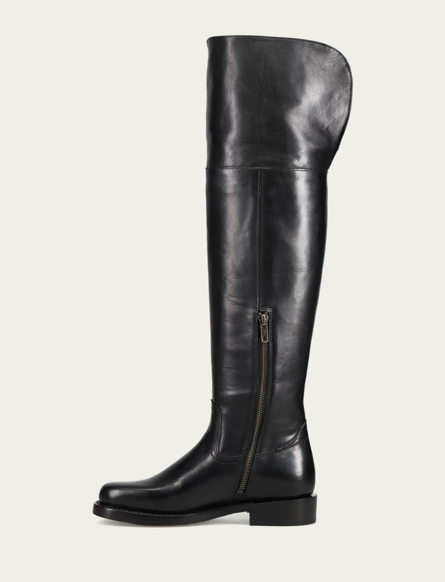 Frye Women's Black Campus Low Heel Over The Knee Boot / Black