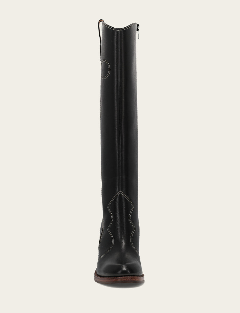 Frye Women's Black Corinne Tall Deco Stitch Boot / Black