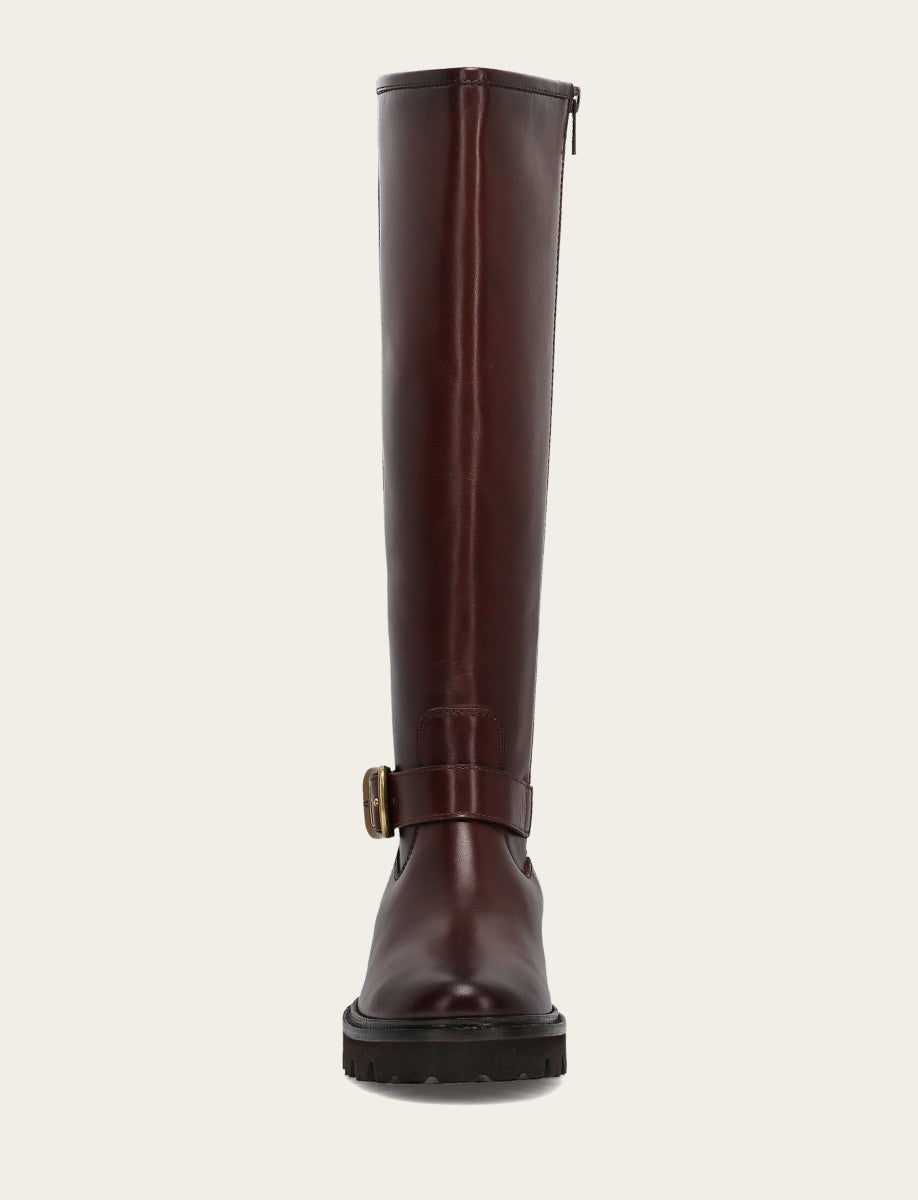 Frye Women's Bourbon Olivia Buckle Tall Boot / Bourbon