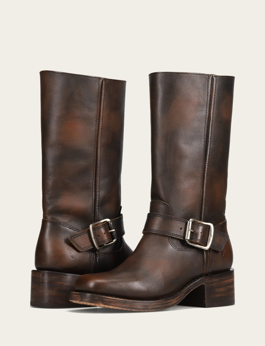 Frye Women's Dark Brown Campus Buckle Boot / Dark Brown