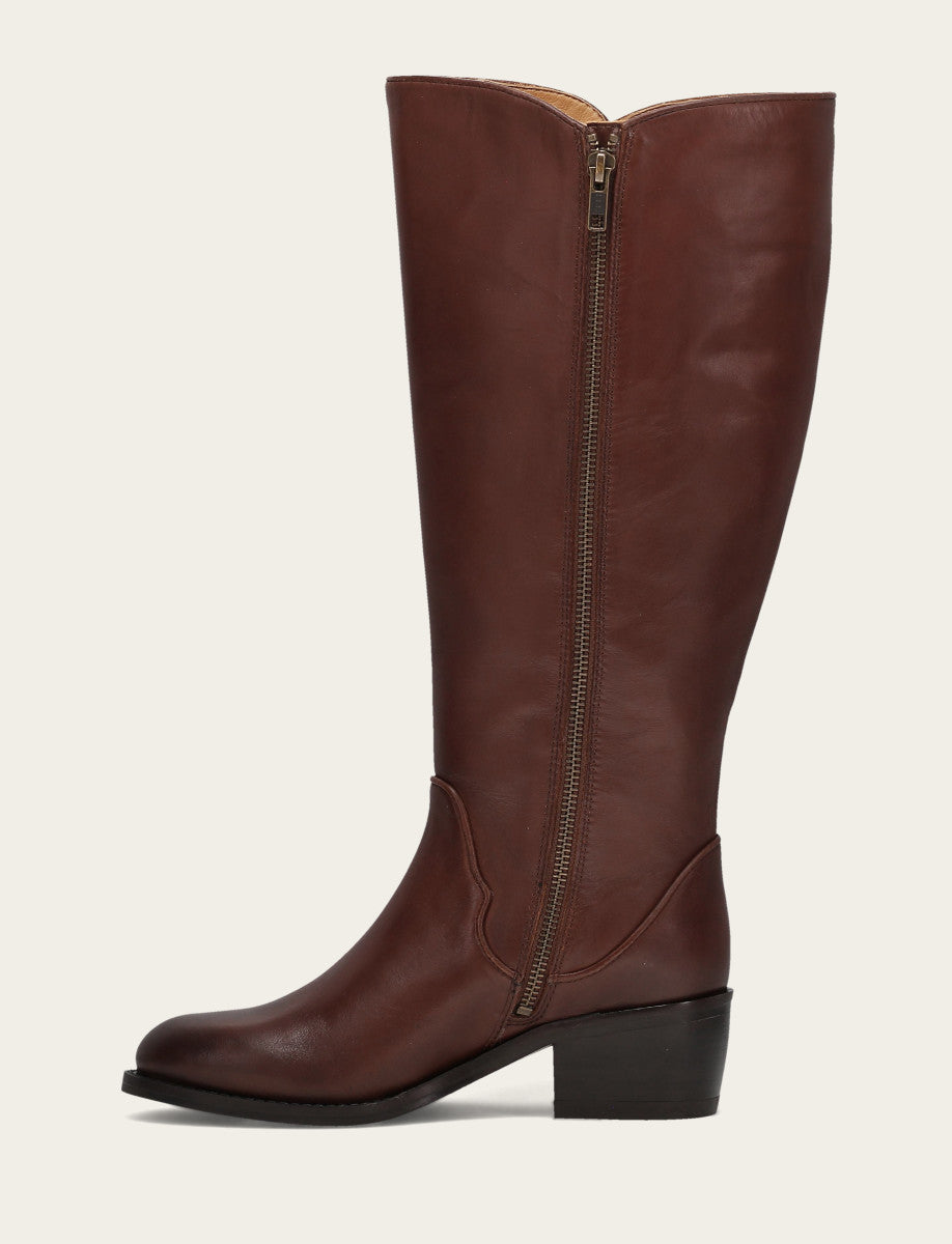 Frye Women's Saddle Carson 2 Piping Tall Wide Calf Boot / Saddle