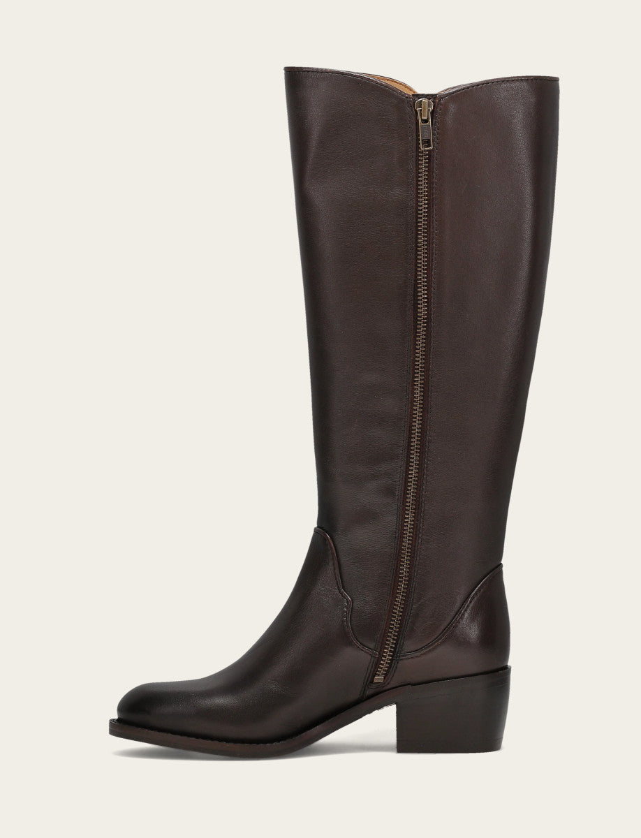 Frye Women's Dark Brown Carson 2 Piping Tall Boot / Dark Brown