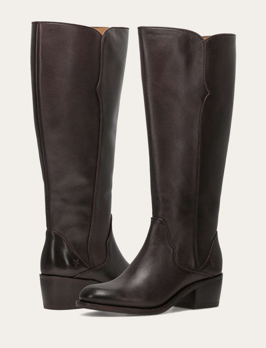 Frye Women's Dark Brown Carson 2 Piping Tall Boot / Dark Brown