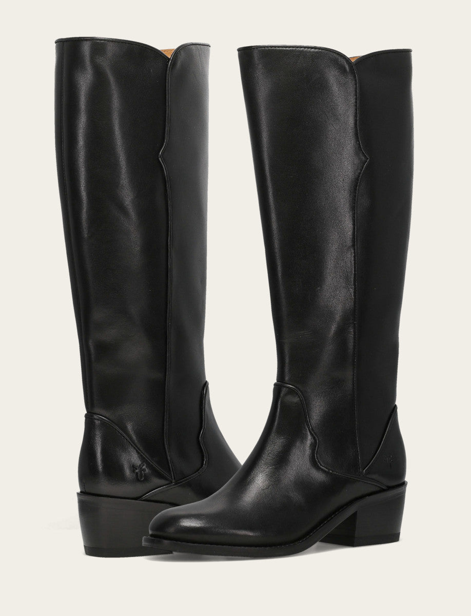 Frye Women's Black Carson 2 Piping Tall Boot / Black