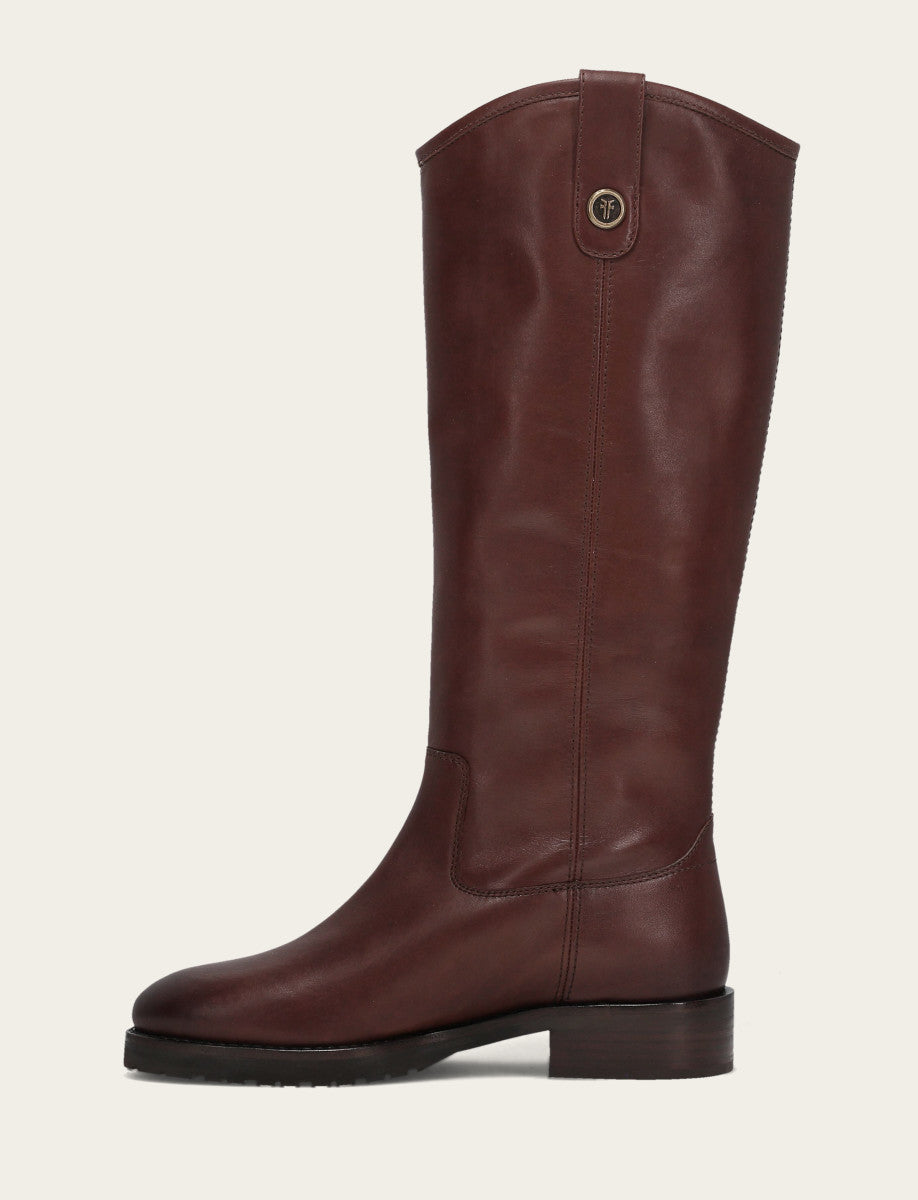 Frye Women's Brown Melissa Lug Button Tall Wide Calf Boot / Brown