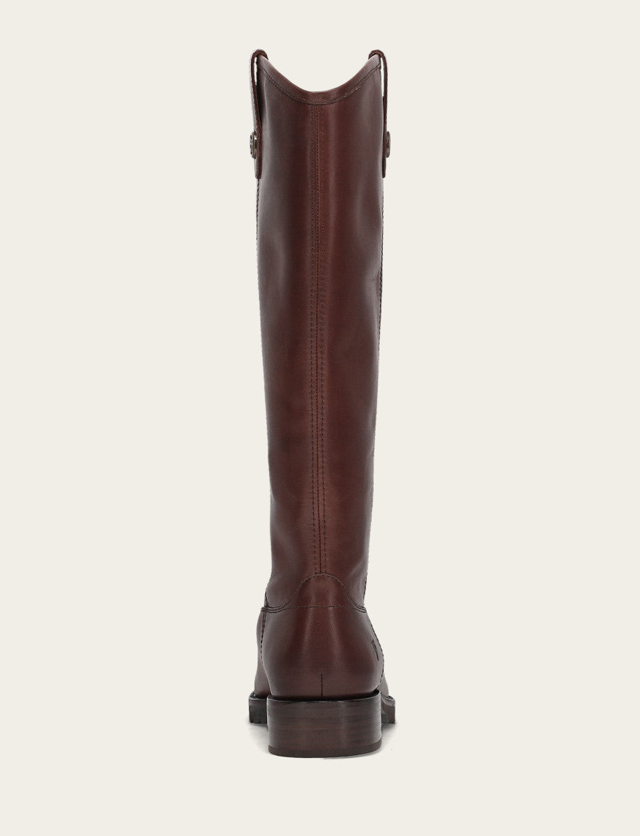 Frye Women's Brown Melissa Lug Button Tall Wide Calf Boot / Brown