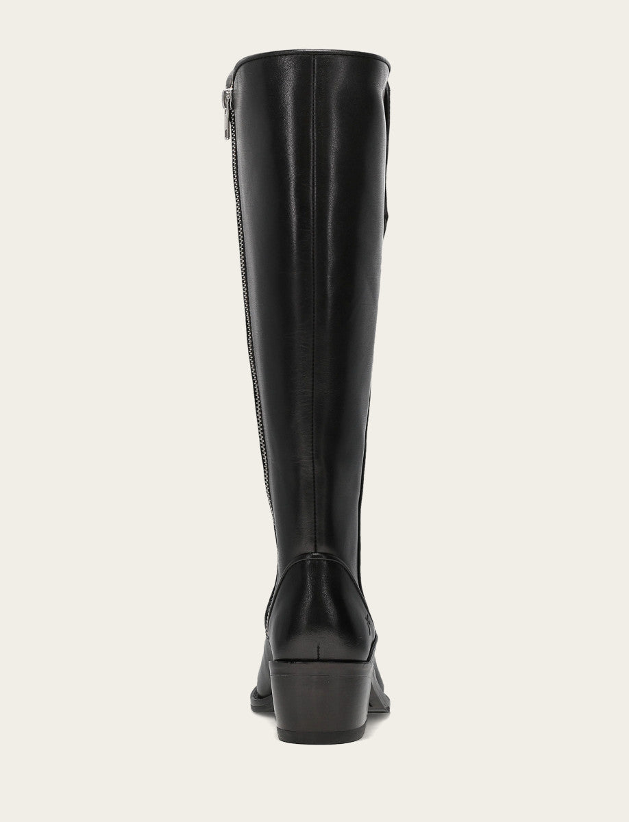 Frye Women's Black Carson 2 Piping Tall Wide Calf Boot / Black